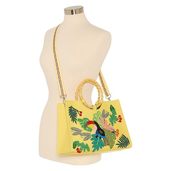 SOL and MER Beaded Tucan Tote Bag