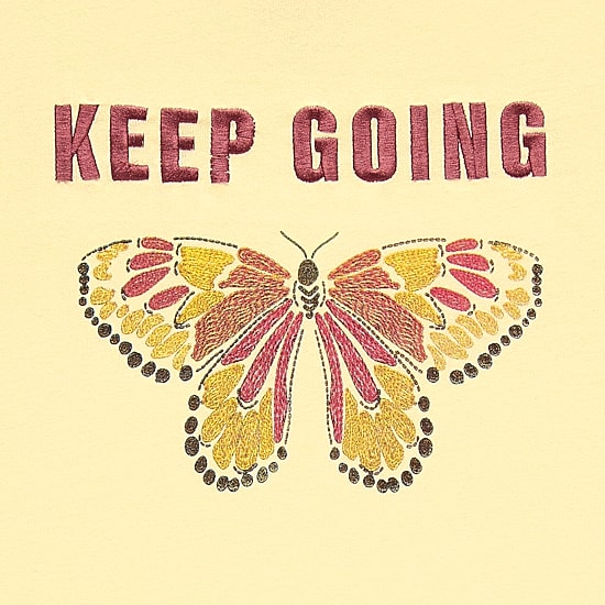 Butterfly Keep Going Boyfriend Tee Womens Juniors Crew Neck Short Sleeve Regular Fit Graphic T-Shirt