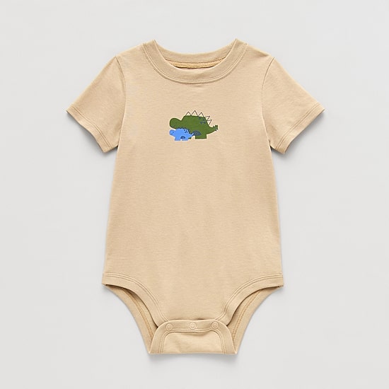 Okie Dokie Baby Boys Crew Neck Short Sleeve Bodysuit