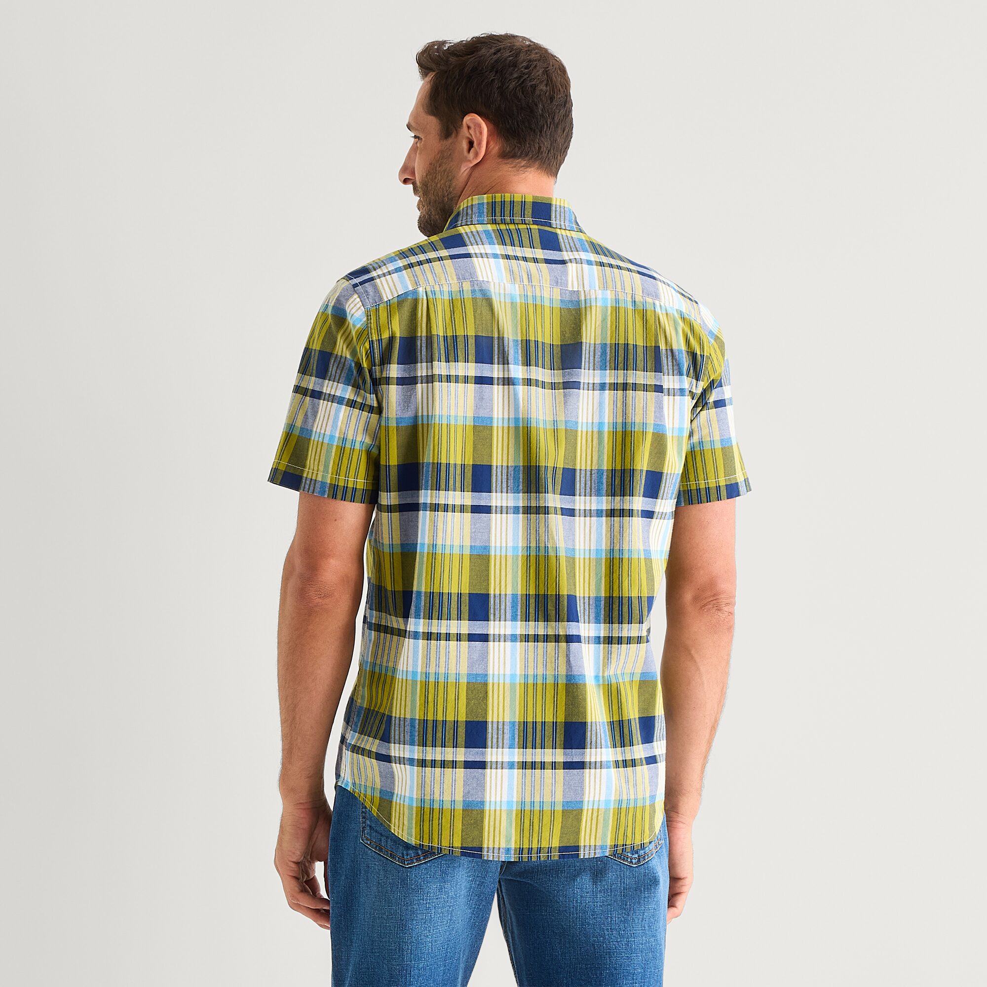 St. John's Bay Stretch Poplin Mens Short Sleeve Classic Fit Button-Down Shirt