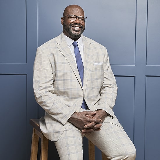 Shaquille O'Neal XLG™ Mens Stretch Fabric Regular Fit Plaid Big and Tall Suit Jacket