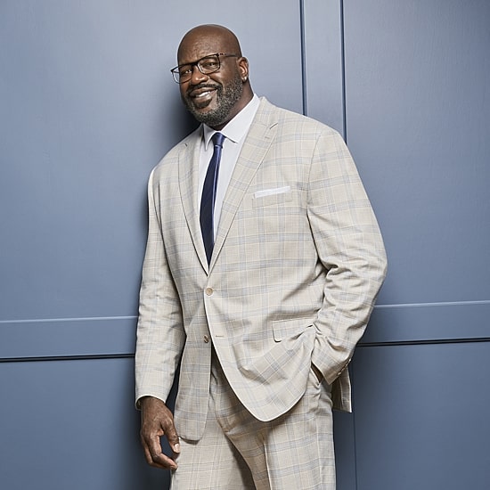 Shaquille O'Neal XLG™ Mens Stretch Fabric Regular Fit Plaid Big and Tall Suit Jacket