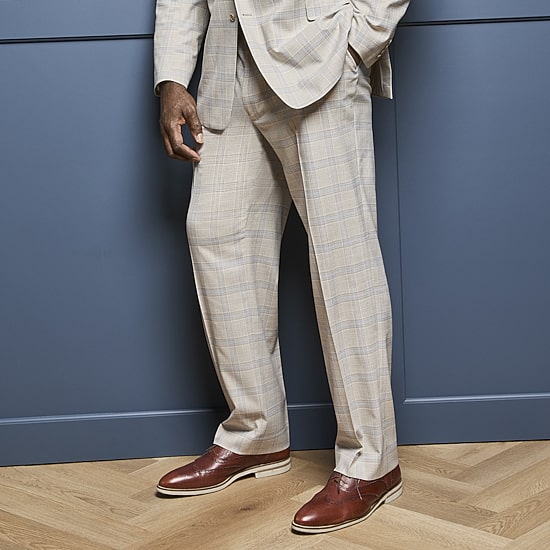 Shaquille O'Neal XLG™ Mens Big and Tall Stretch Fabric Regular Fit Plaid Flat Front Suit Pant