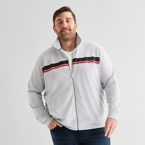Shaquille O'Neal XLG™ Tricot Mens Big and Tall Lightweight Track Jacket