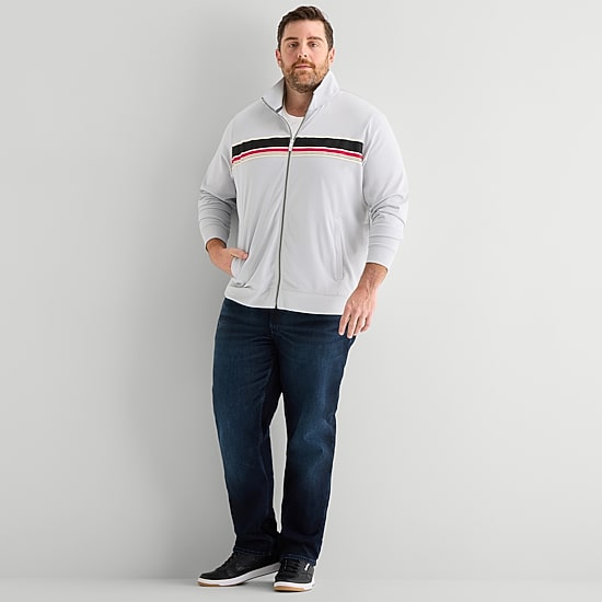 Shaquille O'Neal XLG™ Tricot Mens Big and Tall Lightweight Track Jacket