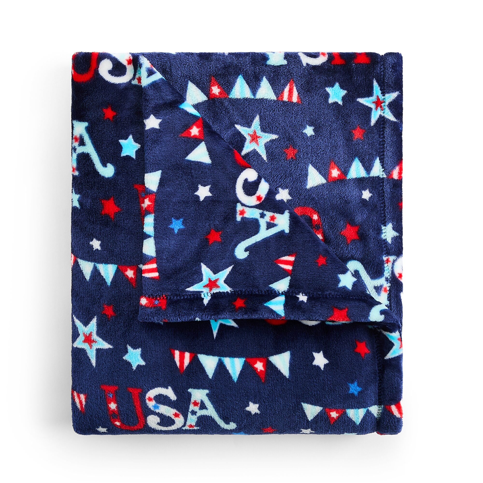 Home Expressions Velvet Plush Americana Print 50x60 Throw