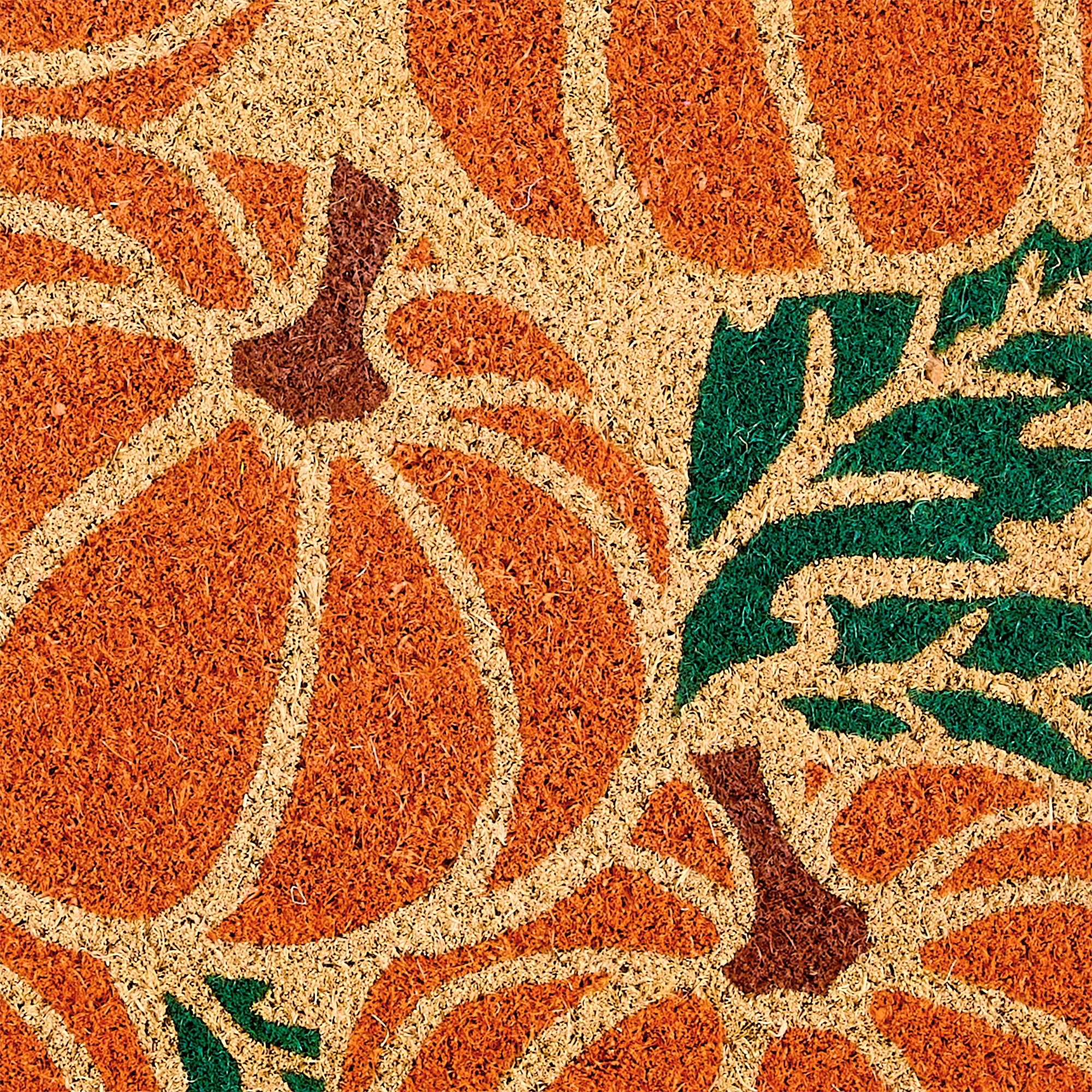 Layerings Orange Pumpkin Indoor Outdoor Rectangular Doormat