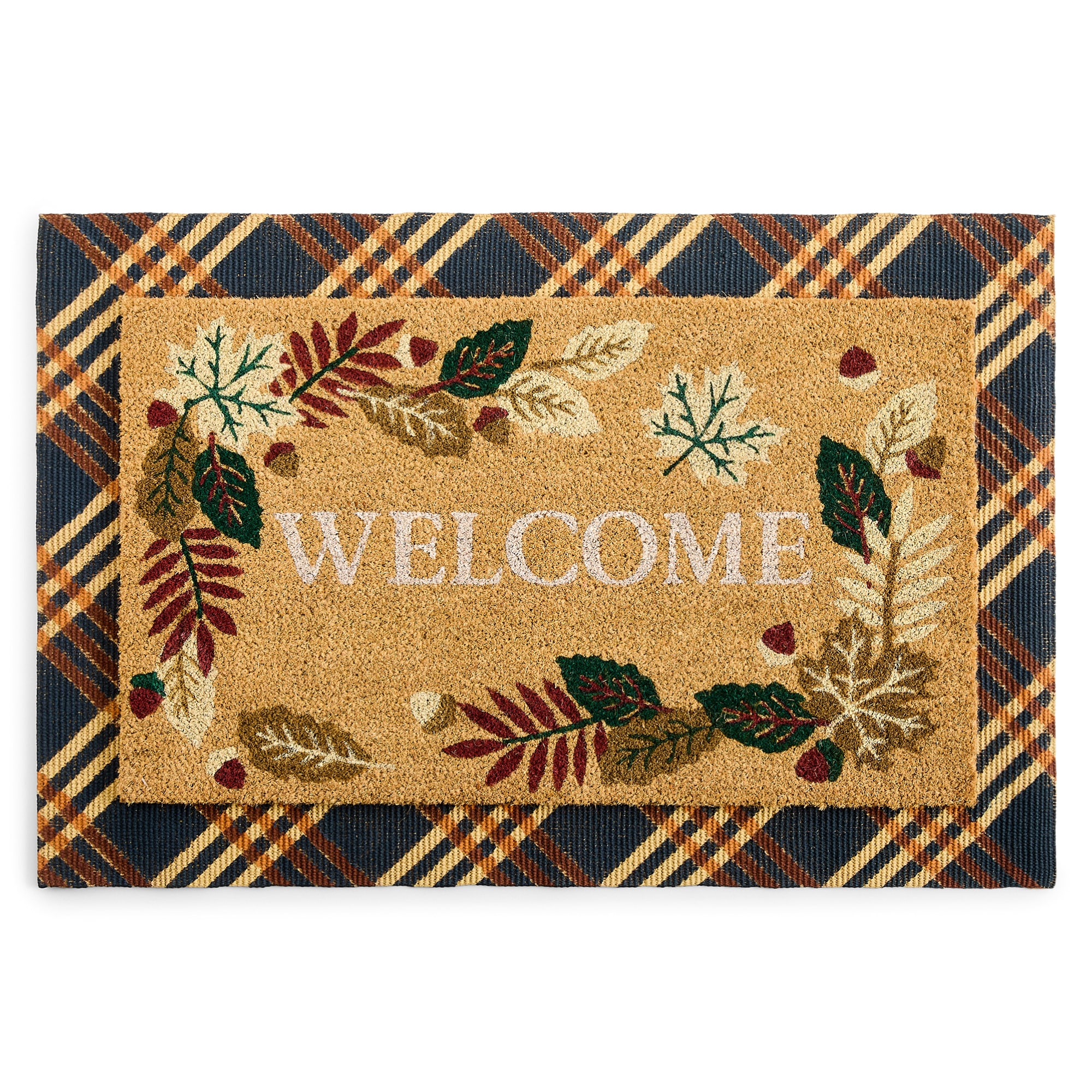 Layerings Welcome Layered Set Indoor Outdoor Rectangular Doormat