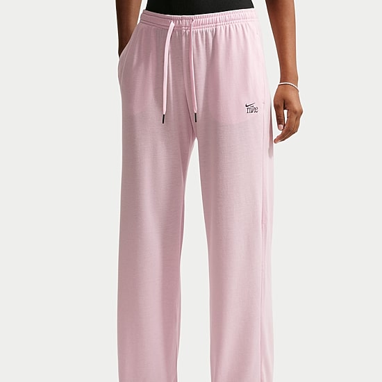 Nike Womens Drawstring Waist Lightweight Moisture Wicking Straight Low Rise Regular Fit Sweatpant
