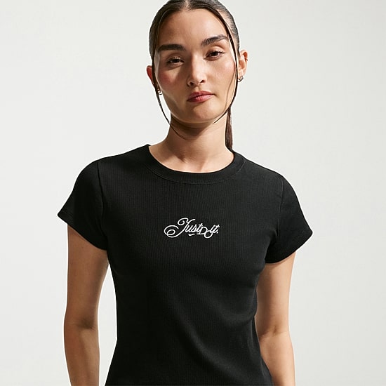 Nike Womens Crew Neck Short Sleeve Active Crop Top
