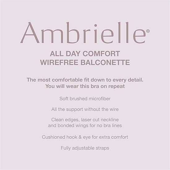 Ambrielle Wireless Balconette Bra 364457