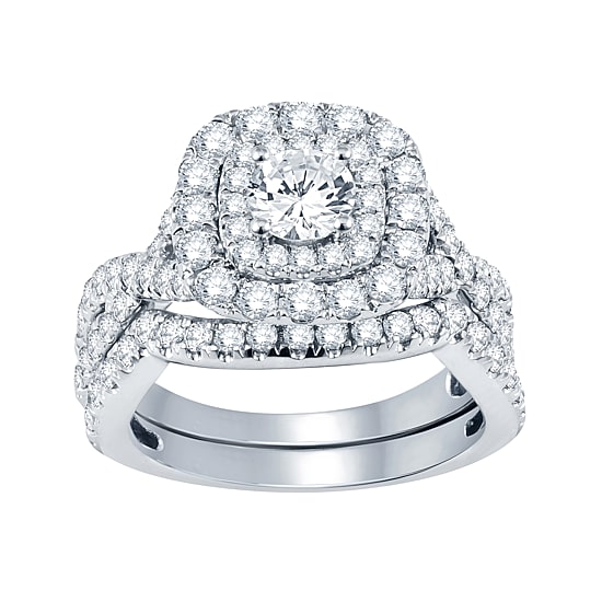 2 CT.T.W. Natural Diamond Bridal Set
