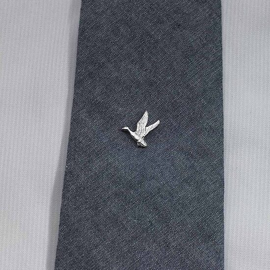 Duck Rhodium-Plated Tie Tack
