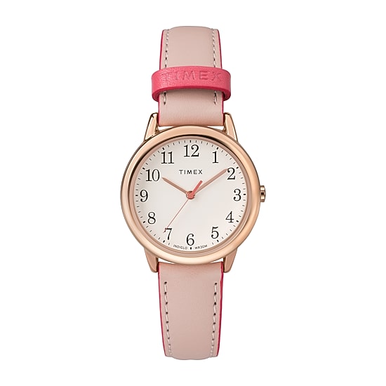 Timex Womens Pink Leather Strap Watch Tw2r62800jt