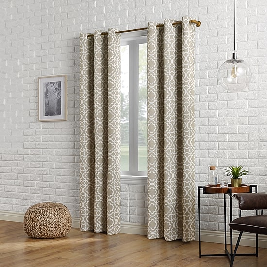 Sun Zero Barnett Trellis Grommet Top Energy Saving Blackout Single Curtain Panel