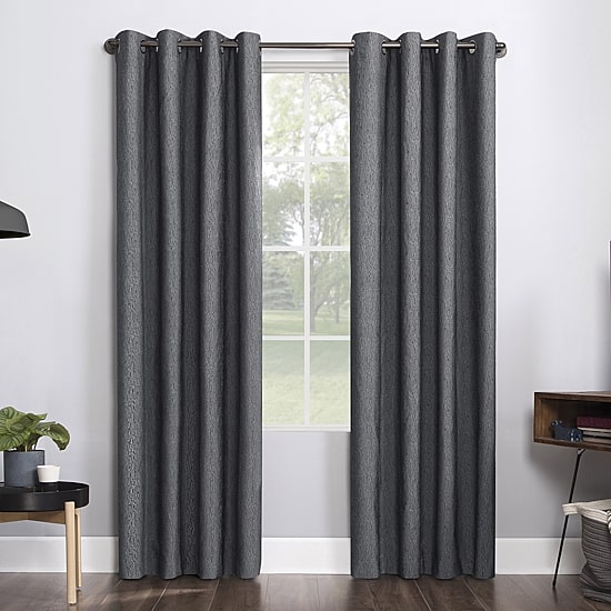 Sun Zero Noir Dimensional Thermal Extreme Grommet Top Energy Saving 100% Blackout Single Curtain Panel