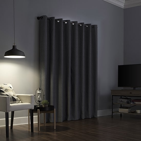 Sun Zero Noir Dimensional Thermal Extreme Grommet Top Energy Saving 100% Blackout Single Curtain Panel