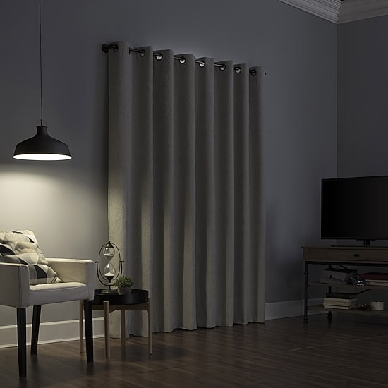 Sun Zero Noir Dimensional Thermal Extreme Grommet Top Energy Saving 100% Blackout Single Curtain Panel