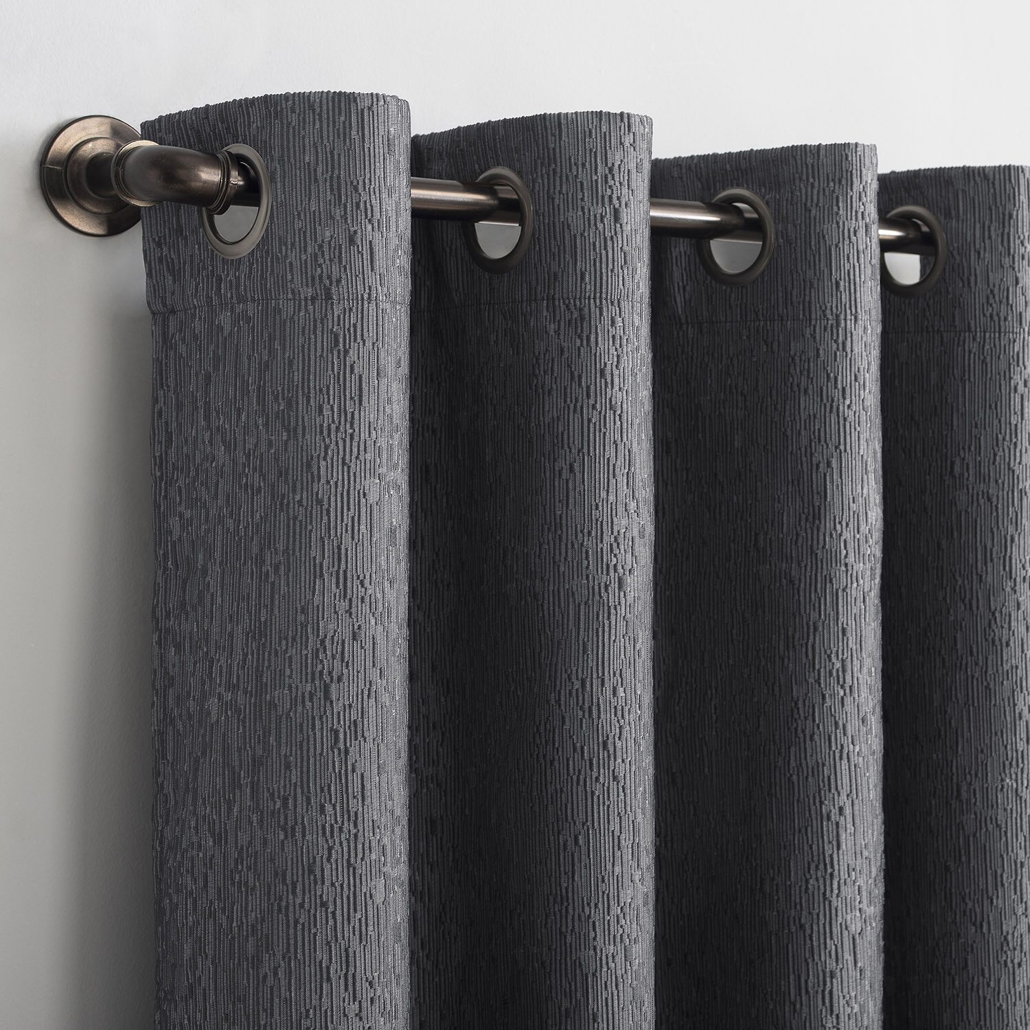 Sun Zero Noir Dimensional Thermal Extreme Grommet Top Energy Saving 100% Blackout Single Curtain Panel