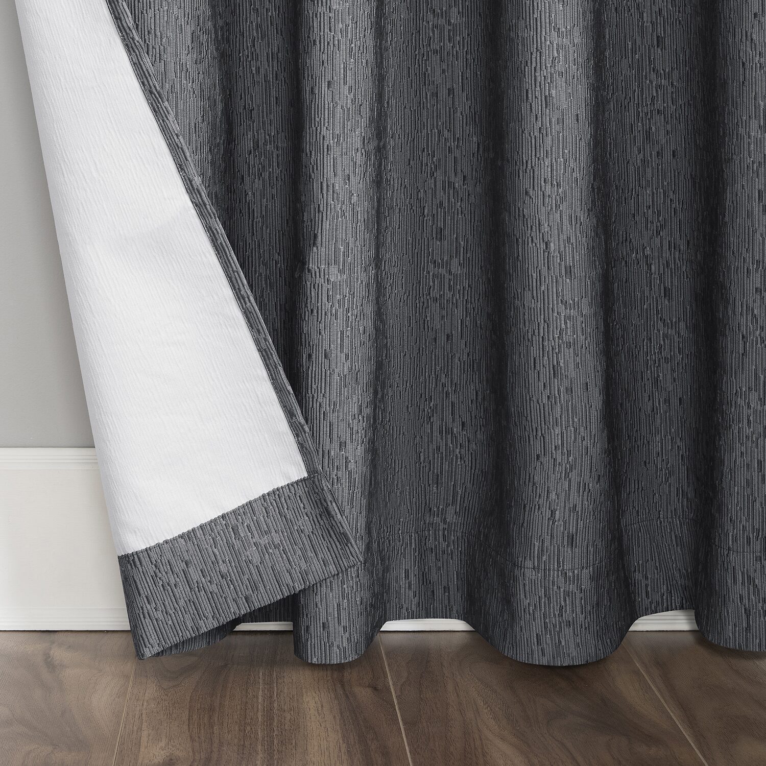 Sun Zero Noir Dimensional Thermal Extreme Grommet Top Energy Saving 100% Blackout Single Curtain Panel