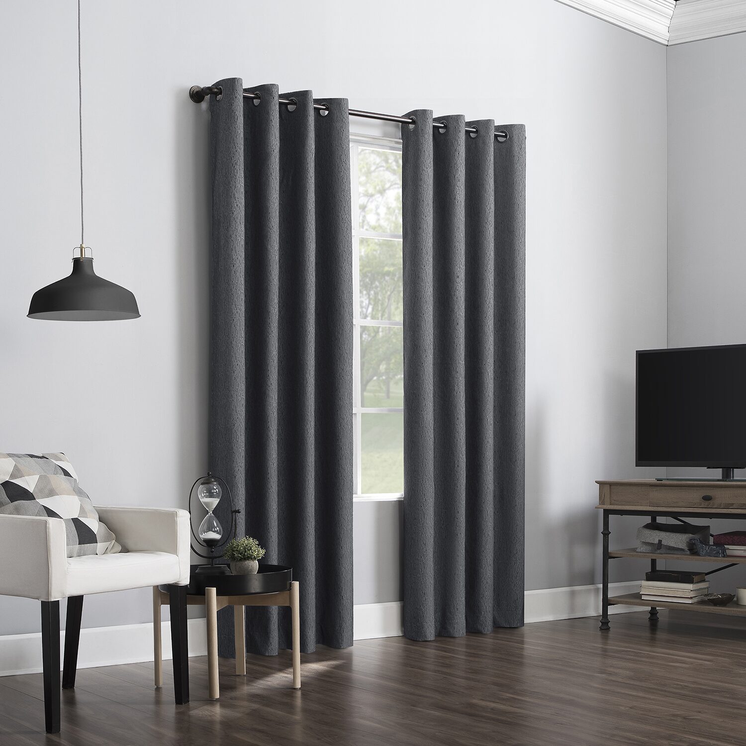 Sun Zero Noir Dimensional Thermal Extreme Grommet Top Energy Saving 100% Blackout Single Curtain Panel