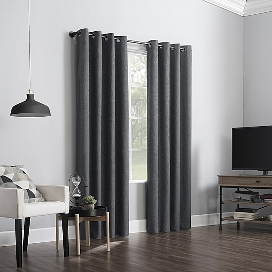 Sun Zero Noir Dimensional Thermal Extreme Grommet Top Energy Saving 100% Blackout Single Curtain Panel