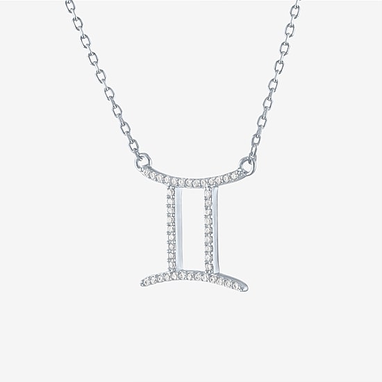 Diamond Addiction Lab-Grown (G-H / Si2-I1) Diamond Zodiac Pendant Necklace in Sterling Silver