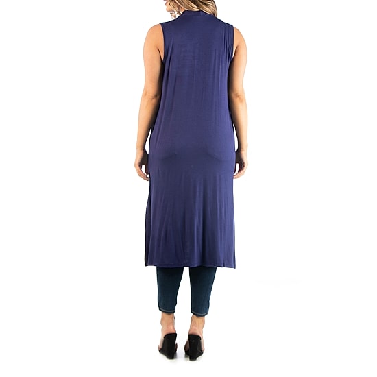 24seven Comfort Apparel Womens Plus Midweight Softshell Vest Jacket