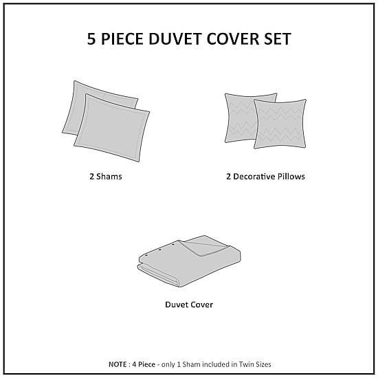 Urban Habitat Kids Ensley Jacquard 100% Cotton  Duvet Cover Set with Decorative Pillows
