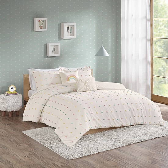 Urban Habitat Kids Ensley Jacquard 100% Cotton  Duvet Cover Set with Decorative Pillows