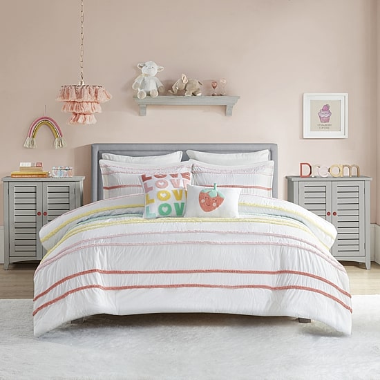 Intelligent Design Mackenzie 100% Cotton Duvet Cover Set with Decorative Pillows