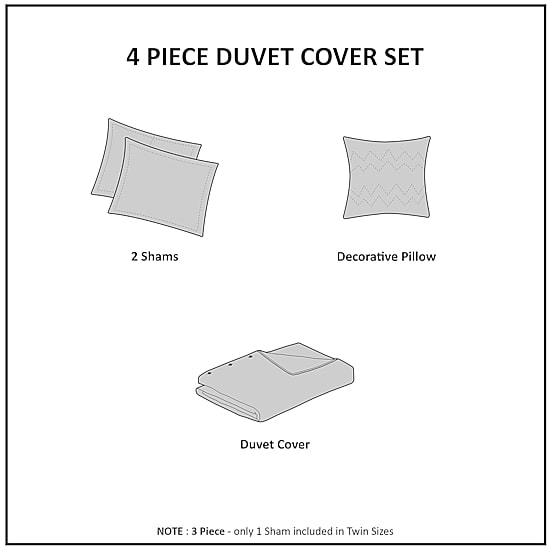 Mi Zone Sparkle Reversible Duvet Cover Set with decorative pillow