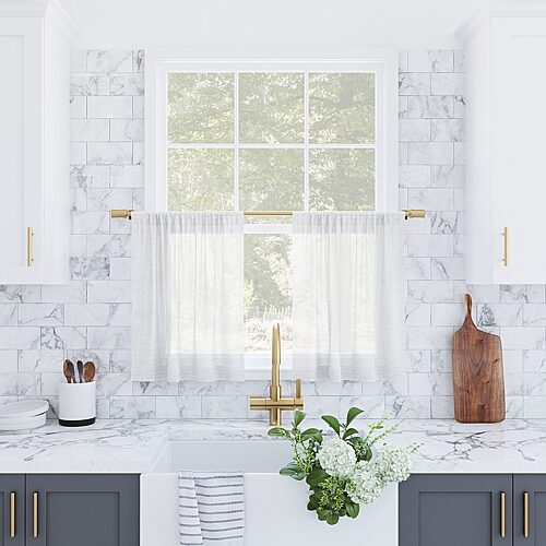 Archaeo Akari Textured Linen Blend 2-pc. Rod Pocket Window Tier, One Size, White