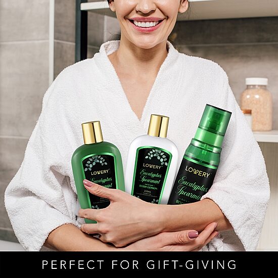 LOVERY™ Eucalyptus Spearmint Travel Set - 3pc Bath And Body Kit