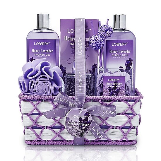 LOVERY™ Honey Lavender Home Bath Gift Set -13pc Relaxation Gifts
