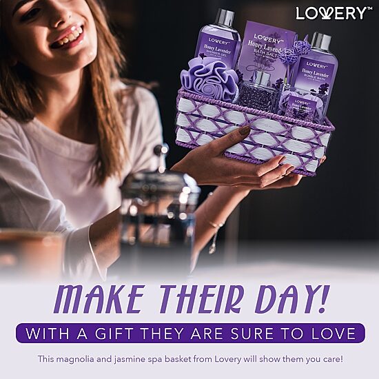 LOVERY™ Honey Lavender Home Bath Gift Set -13pc Relaxation Gifts