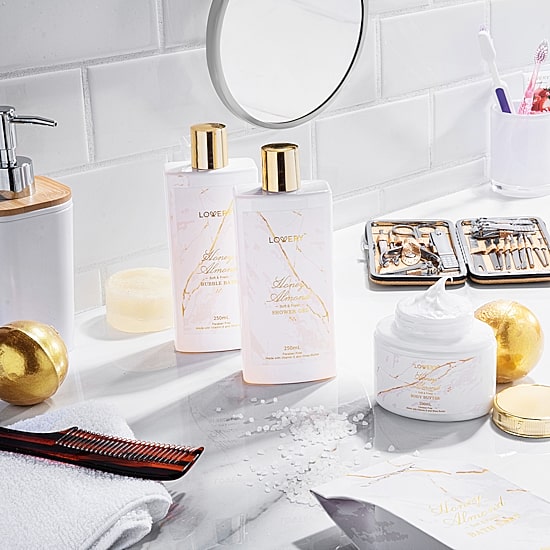 LOVERY™ Gold Marble Bath Spa Gift Basket - 31pc Self Care Kit