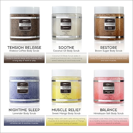 LOVERY™ Body Scrub Gift Set - 6pc Marble Exfoliating Spa Salts