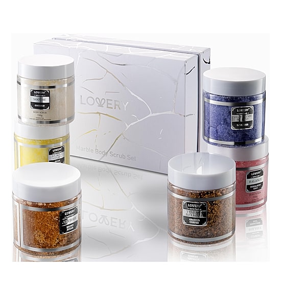 LOVERY™ Body Scrub Gift Set - 6pc Marble Exfoliating Spa Salts
