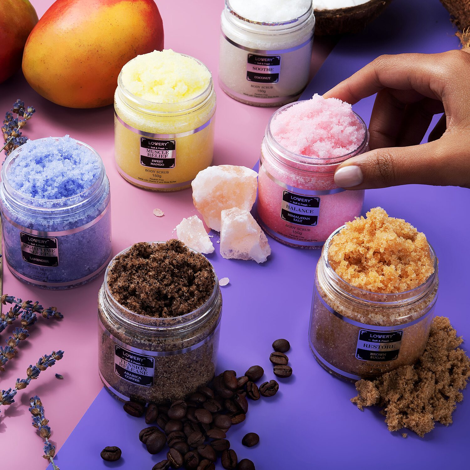 LOVERY™ Body Scrub Gift Set - 6pc Marble Exfoliating Spa Salts