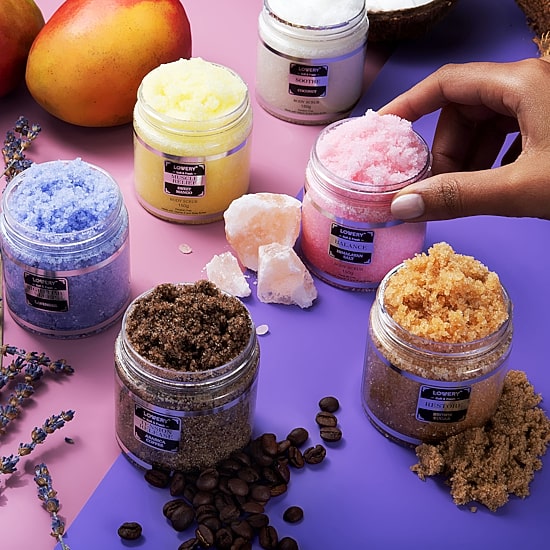 LOVERY™ Body Scrub Gift Set - 6pc Marble Exfoliating Spa Salts