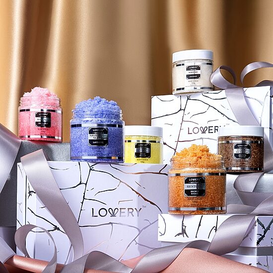 LOVERY™ Body Scrub Gift Set - 6pc Marble Exfoliating Spa Salts