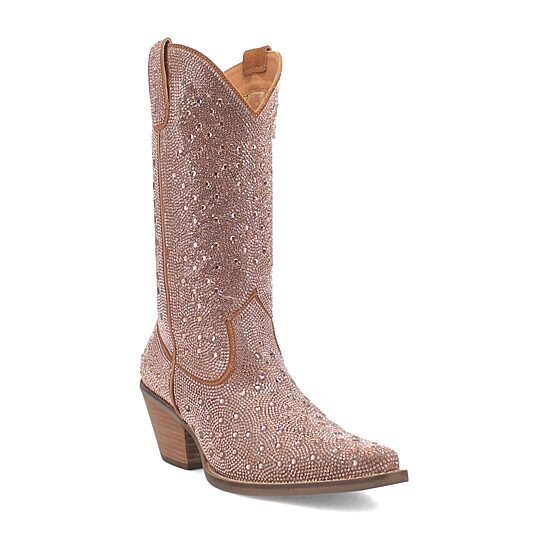 Dingo Womens Silver Dollar Stacked Heel Cowboy Boots