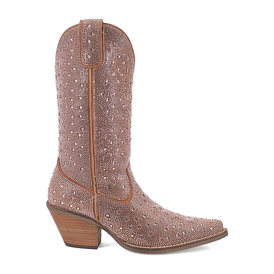 Dingo Womens Silver Dollar Stacked Heel Cowboy Boots