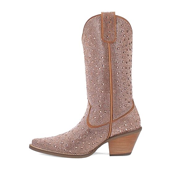 Dingo Womens Silver Dollar Stacked Heel Cowboy Boots