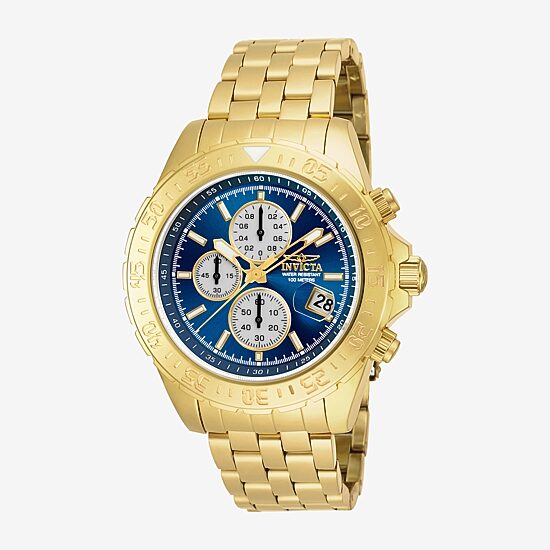 Invicta Aviator Mens Chronograph Gold Tone Stainless Steel Bracelet Watch 18855