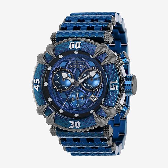 Invicta Mens Blue Stainless Steel Bracelet Watch 37469