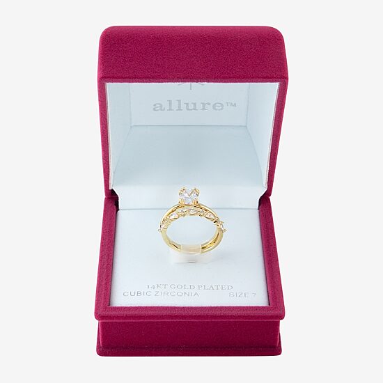 Sparkle Allure Womens Cubic Zirconia 14K Gold Over Brass Oval Bridal Set