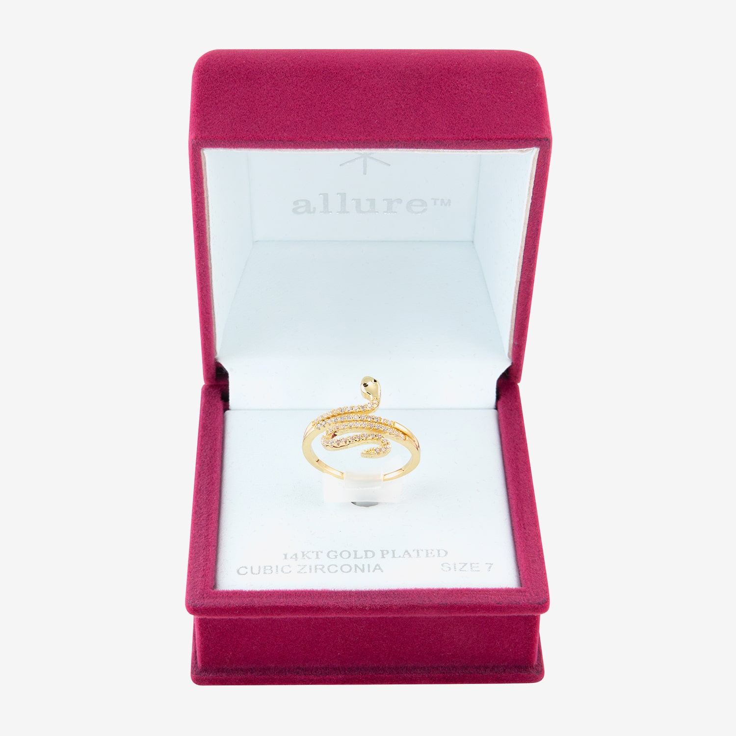 Sparkle Allure Snake Wrap Womens Cubic Zirconia 14K Gold Over Brass Bypass  Cocktail Ring