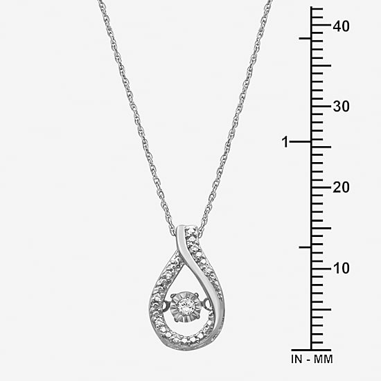 Limited Quantities! Womens Diamond Accent Natural White Diamond Sterling Silver 18 Inch Pendant Necklace